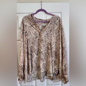 Snake Skin Blouse Plus Size Top